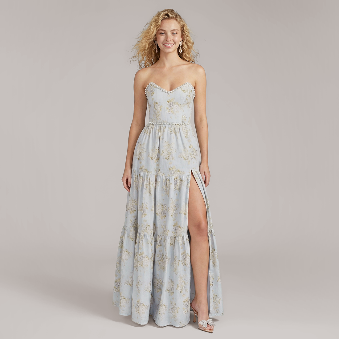 Vacation Maxi A-Line Chiffon Elegant Floral Print Dress - Wholesale Supplier