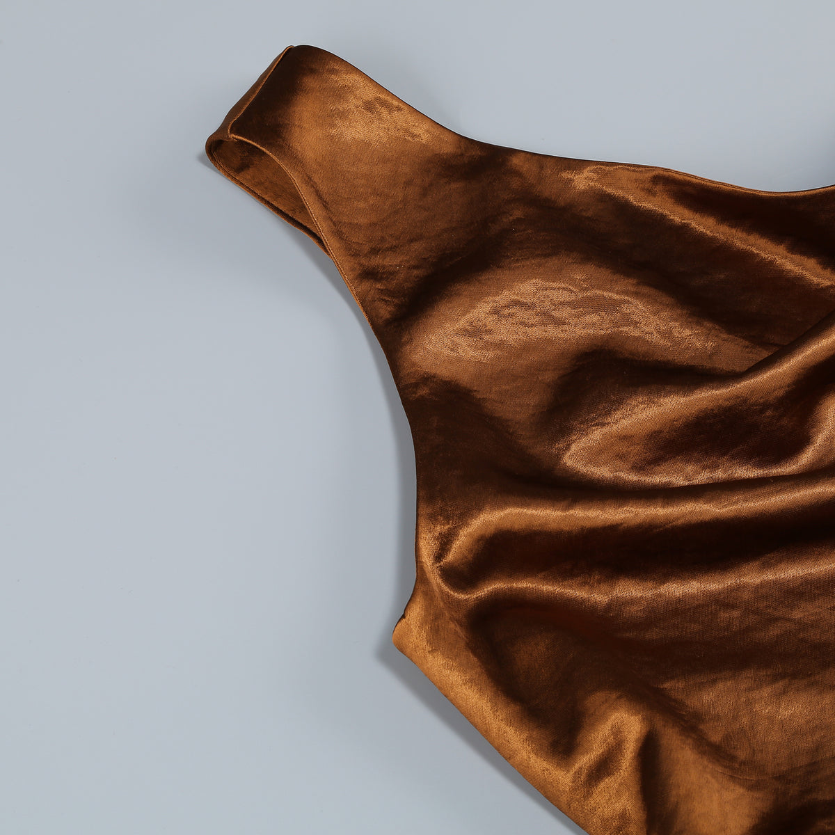 Wholesale Women's Dark Brown Satin Cowl-Neck Fishtail Maxi Dress – XS Womens Clothing