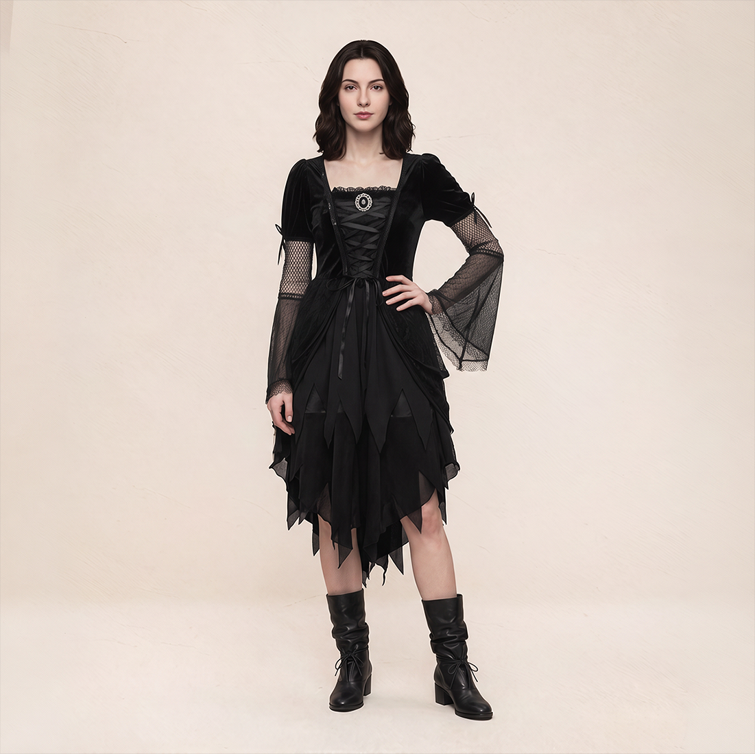 Wholesale Women's Gothic Witch Costume Dress Set Options