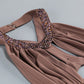 Wholesale Women's Camel Halter Maxi Dress – Crystal Cutout Bodycon