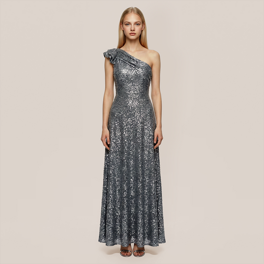 Wedding Guest Maxi A-Line Sequin Glam Dress - MYTHSIS