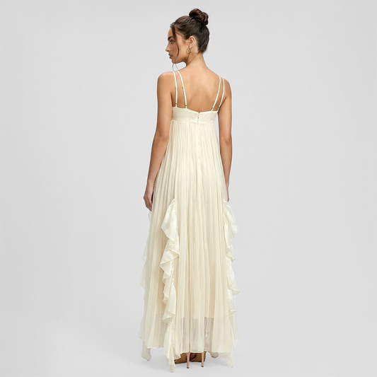Sexy camisole ruffle edge vacation Maxi dress