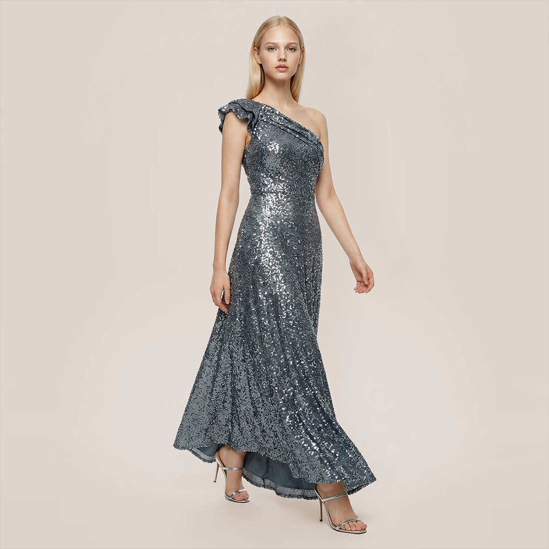 Wedding Guest Maxi A-Line Sequin Glam Dress - MYTHSIS