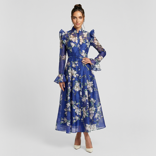 Floral loose vacation style jumpsuit maxi  dress