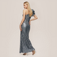 Wedding Guest Maxi A-Line Sequin Glam Dress - MYTHSIS