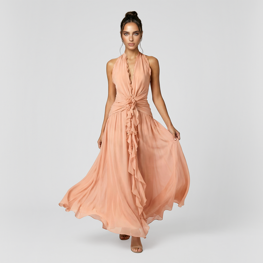 Sexy V-neck sleeveless Maxi dress