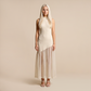 Date Night Maxi Mermaid Polyester Sexy Strapless Mesh Spliced Ribbed Dress - MYTHSIS