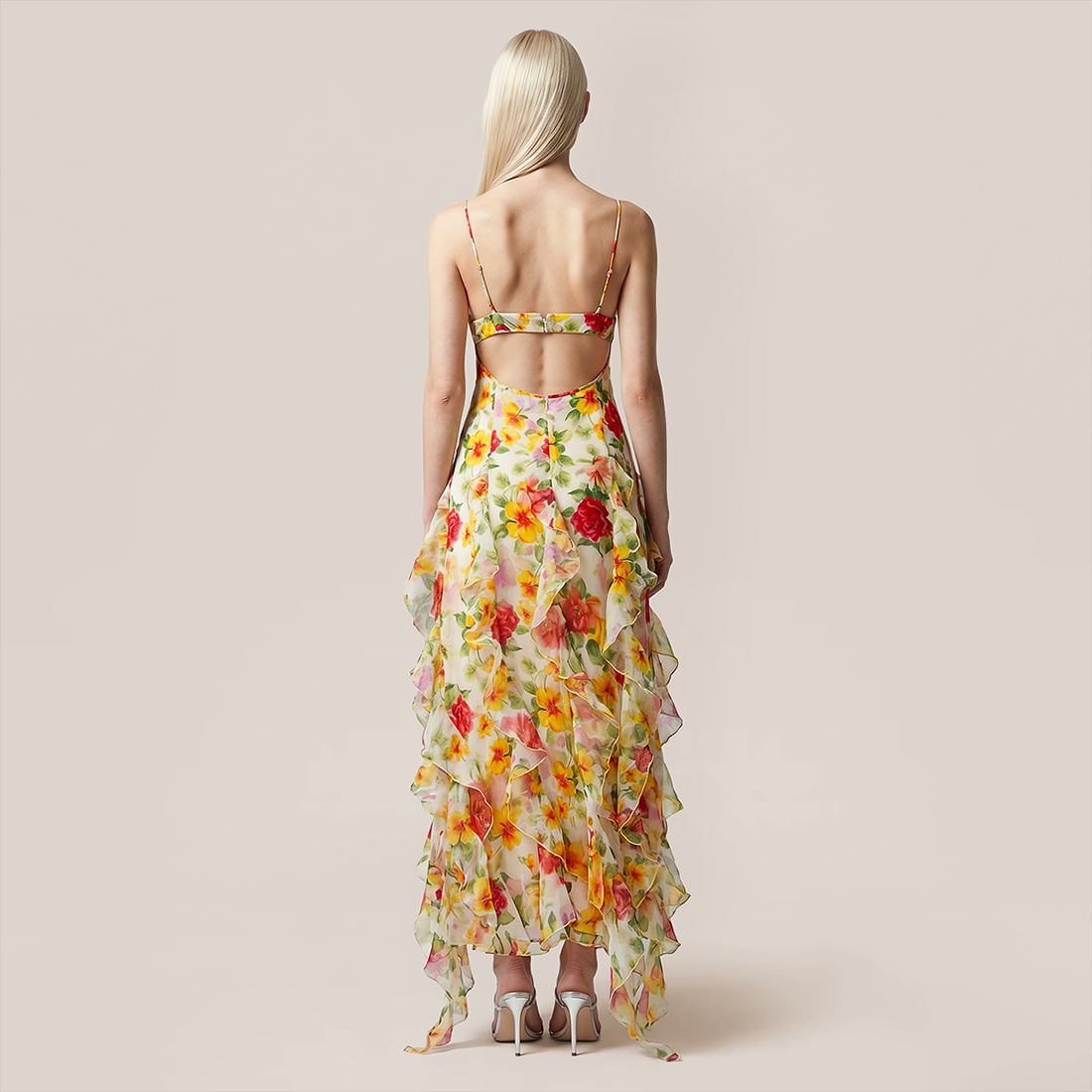 Wedding Guest Maxi A-Line Chiffon Floral Elegant Dress - Wholesale Dresses Low MOQ - MYTHSIS