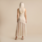 Date Night Maxi Mermaid Polyester Sexy Strapless Mesh Spliced Ribbed Dress - MYTHSIS