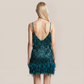 Party & Event Mini Bodycon Sequin Feather Trim Dress - MYTHSIS