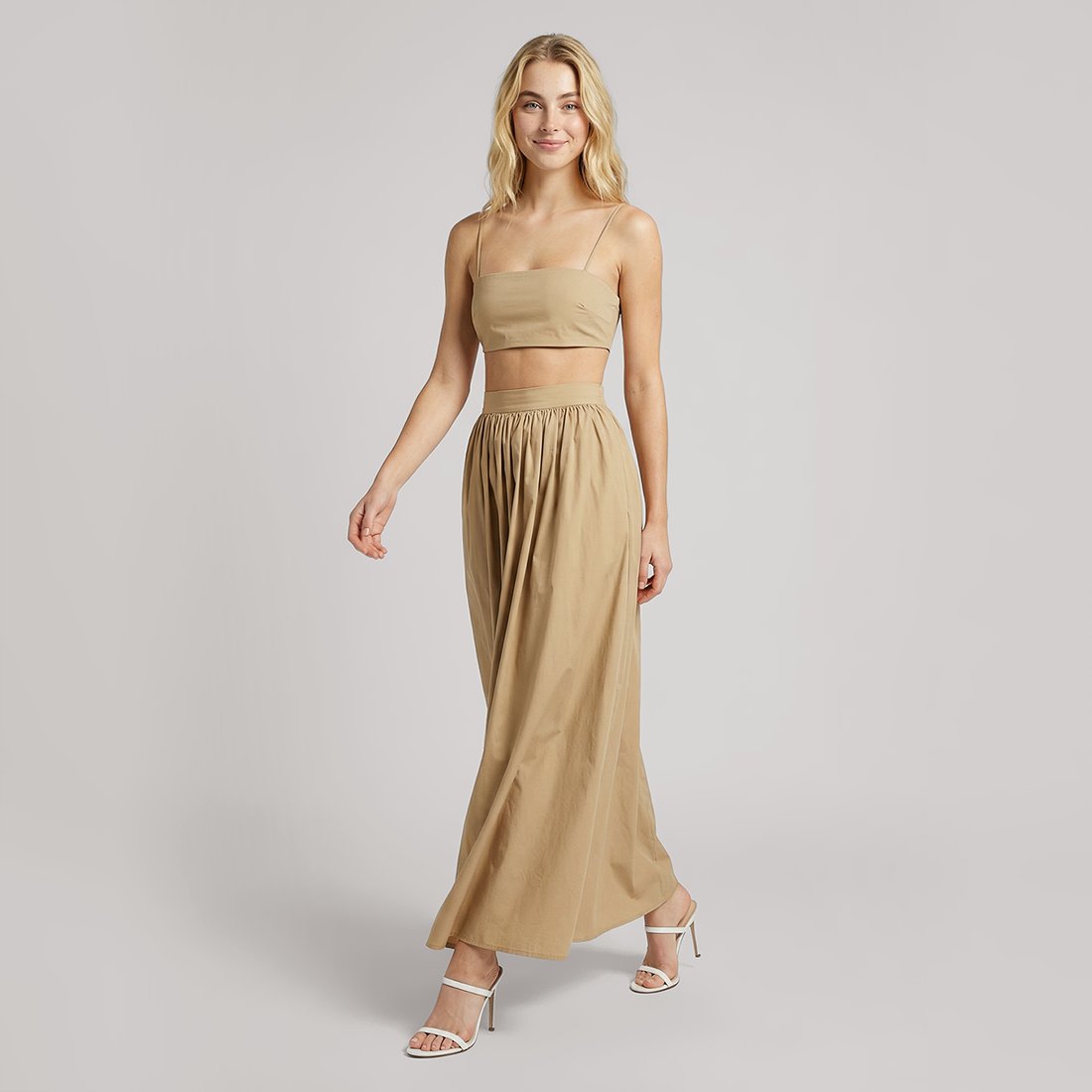 Vacation Maxi A-Line Cotton Simple Two-Piece Set - MYTHSIS