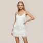 Party & Event Mini Bodycon Sequin Feather Trim Dress - MYTHSIS