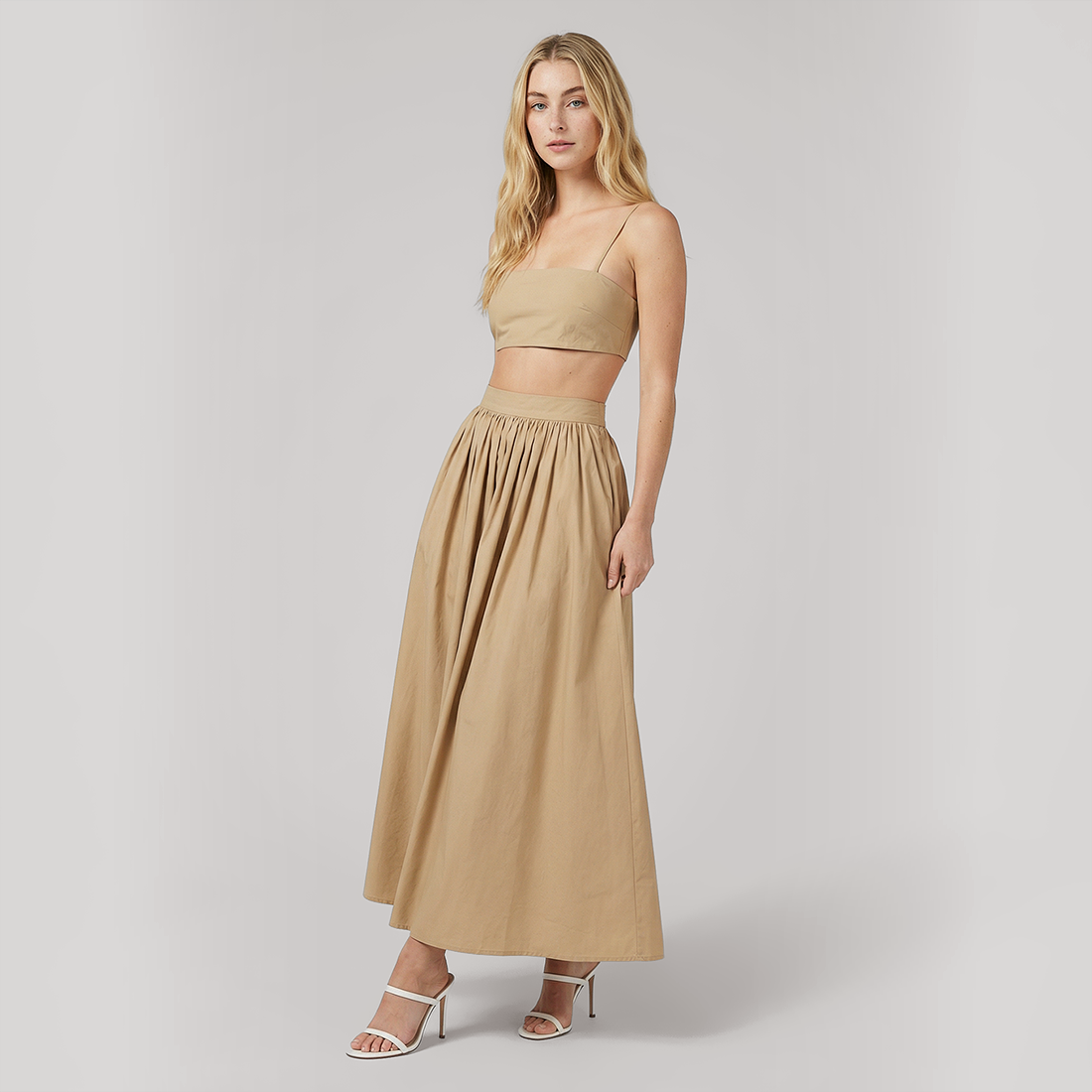 Vacation Maxi A-Line Cotton Simple Two-Piece Set - MYTHSIS