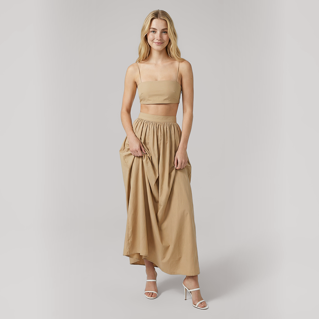 Vacation Maxi A-Line Cotton Simple Two-Piece Set - MYTHSIS