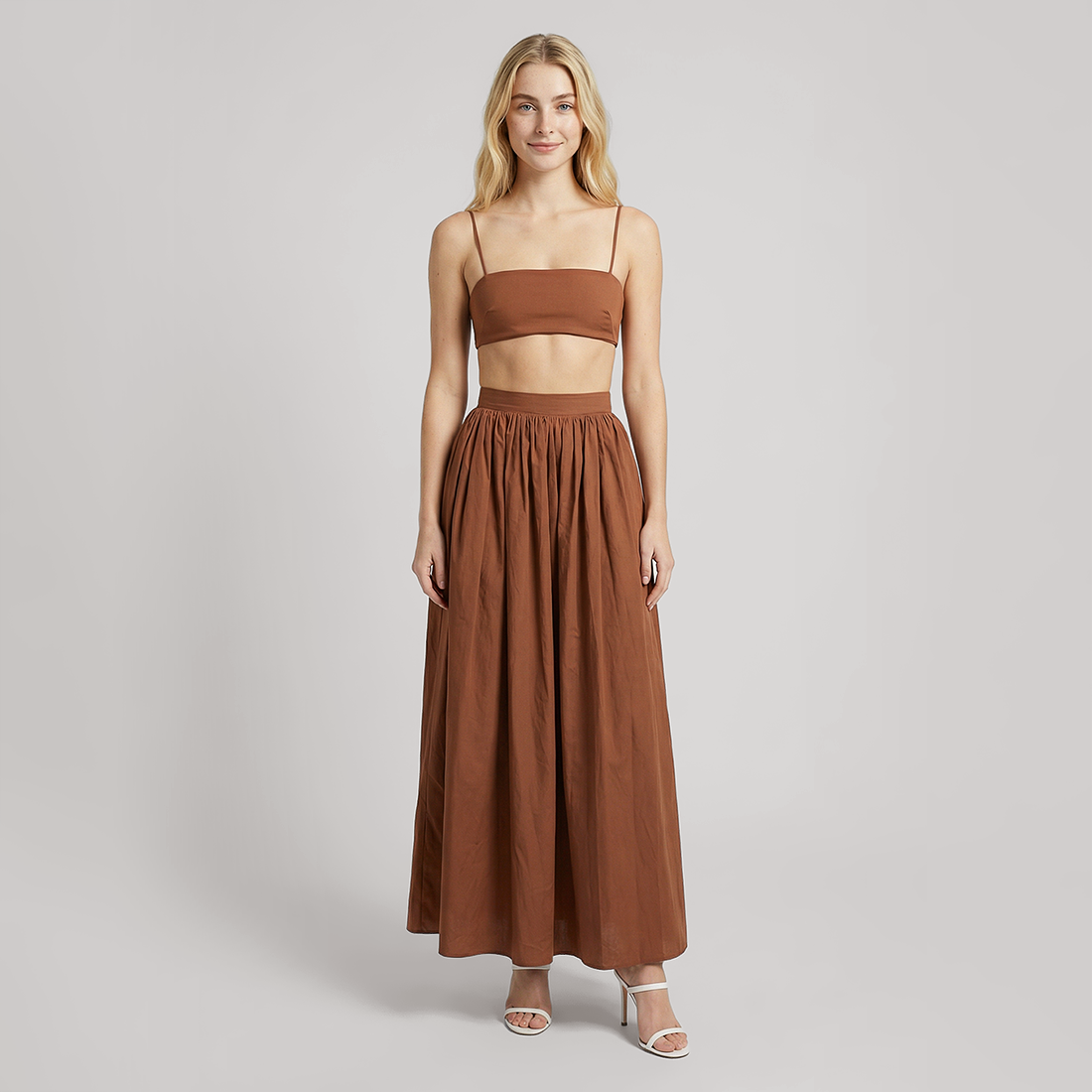 Vacation Maxi A-Line Cotton Simple Two-Piece Set - MYTHSIS