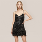 Party & Event Mini Bodycon Sequin Feather Trim Dress - MYTHSIS