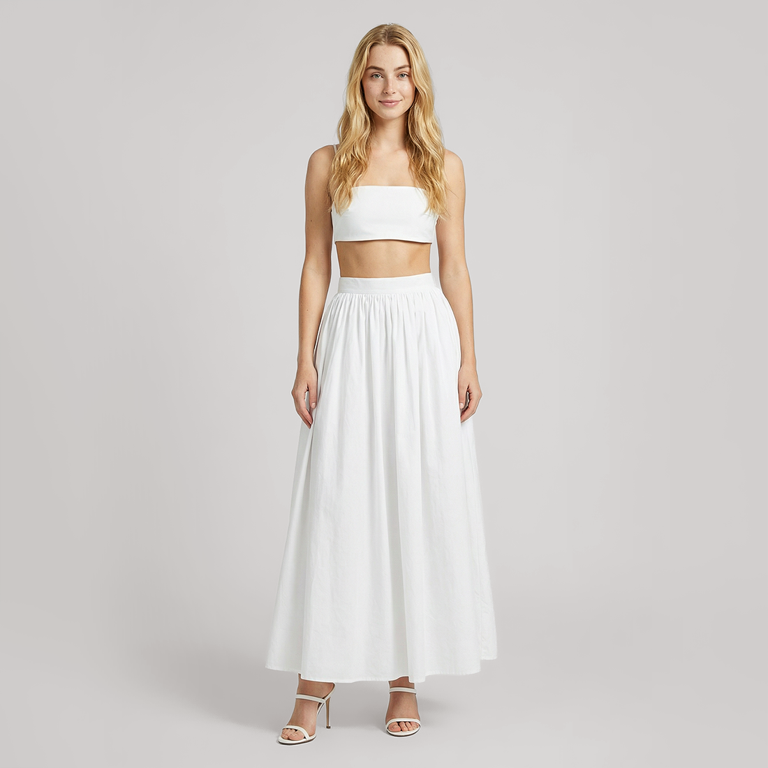 Vacation Maxi A-Line Cotton Simple Two-Piece Set - MYTHSIS