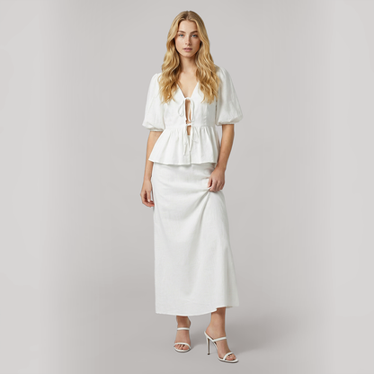 Casual Maxi Cotton Two-Piece Set - MYTHSIS