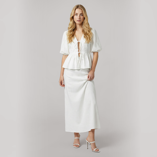 Casual Maxi Cotton Two-Piece Set - MYTHSIS