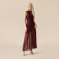 Date Night Maxi Mermaid Polyester Sexy Strapless Mesh Spliced Ribbed Dress - MYTHSIS