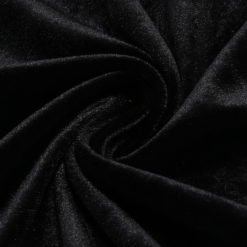 【Party & Event】 Maxi Sheath Velvet Polyester Triacetate Casual Round Neck 3D Flower Bow Slit Dress - MYTHSIS