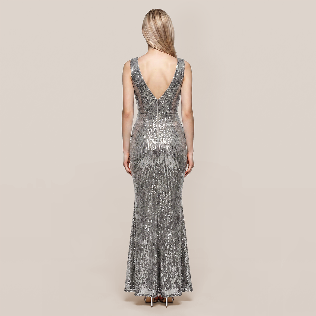 Wedding Guest Maxi Bodycon Sequin Glam Dress - MYTHSIS