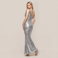 Wedding Guest Maxi Bodycon Sequin Glam Dress - MYTHSIS