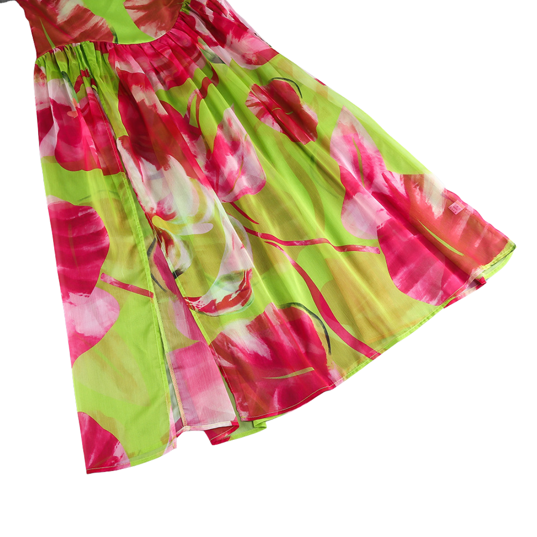 Vacation & Resort Maxi A-Line Satin Floral Print Strapless Dress - MYTHSIS