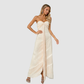 【Party & Event】 Maxi Sheath Polyester Spandex Sexy Strapless Rhinestone Mesh Spliced Dress - MYTHSIS