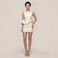 Date Night Mini Bodycon Polyester Sexy 3D Floral Sleeveless Open Back Dress - MYTHSIS