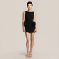 Date Night Mini Bodycon Polyester Sexy 3D Floral Sleeveless Open Back Dress - MYTHSIS