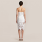 Date Night Midi Bodycon Polyester Elegant Strapless Leaf Trim Bandage Dress - MYTHSIS