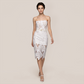 Date Night Midi Bodycon Polyester Elegant Strapless Leaf Trim Bandage Dress - MYTHSIS