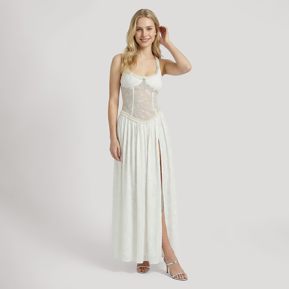 Vacation Maxi Slip Lace Romantic Dress - MYTHSIS