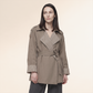 Wholesale Women's Mid-Length Patchwork Trench Coat