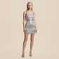 Party & Event Mini Bodycon Sequin Sexy Satin Fringe Dress - MYTHSIS