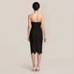 Date Night Midi Bodycon Polyester Elegant Strapless Leaf Trim Bandage Dress - MYTHSIS