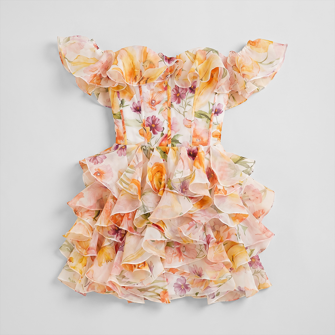 Date Night Mini A-Line Polyester Chic Strapless Floral Print Backless Dress - Wholesale Dresses Low MOQ - MYTHSIS