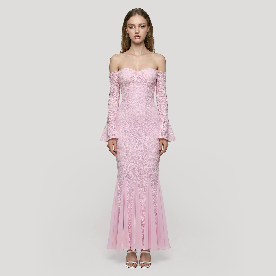 Formal Evening Maxi Fit & Flare Lace Glam Dress - MYTHSIS