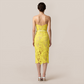 Date Night Midi Bodycon Polyester Elegant Strapless Leaf Trim Bandage Dress - MYTHSIS