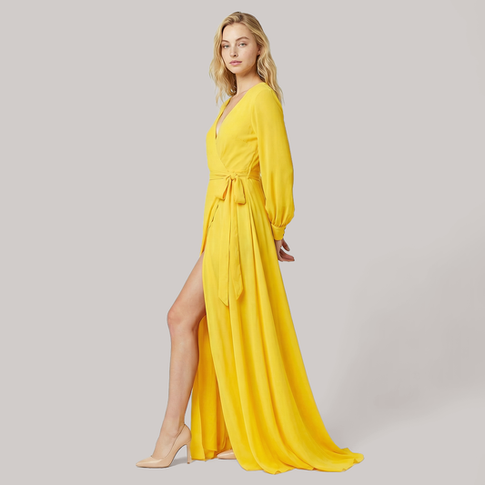 Formal Evening Maxi A-Line Chiffon Minimalist Full-swing Dress - Wholesale Dresses Low MOQ - MYTHSIS