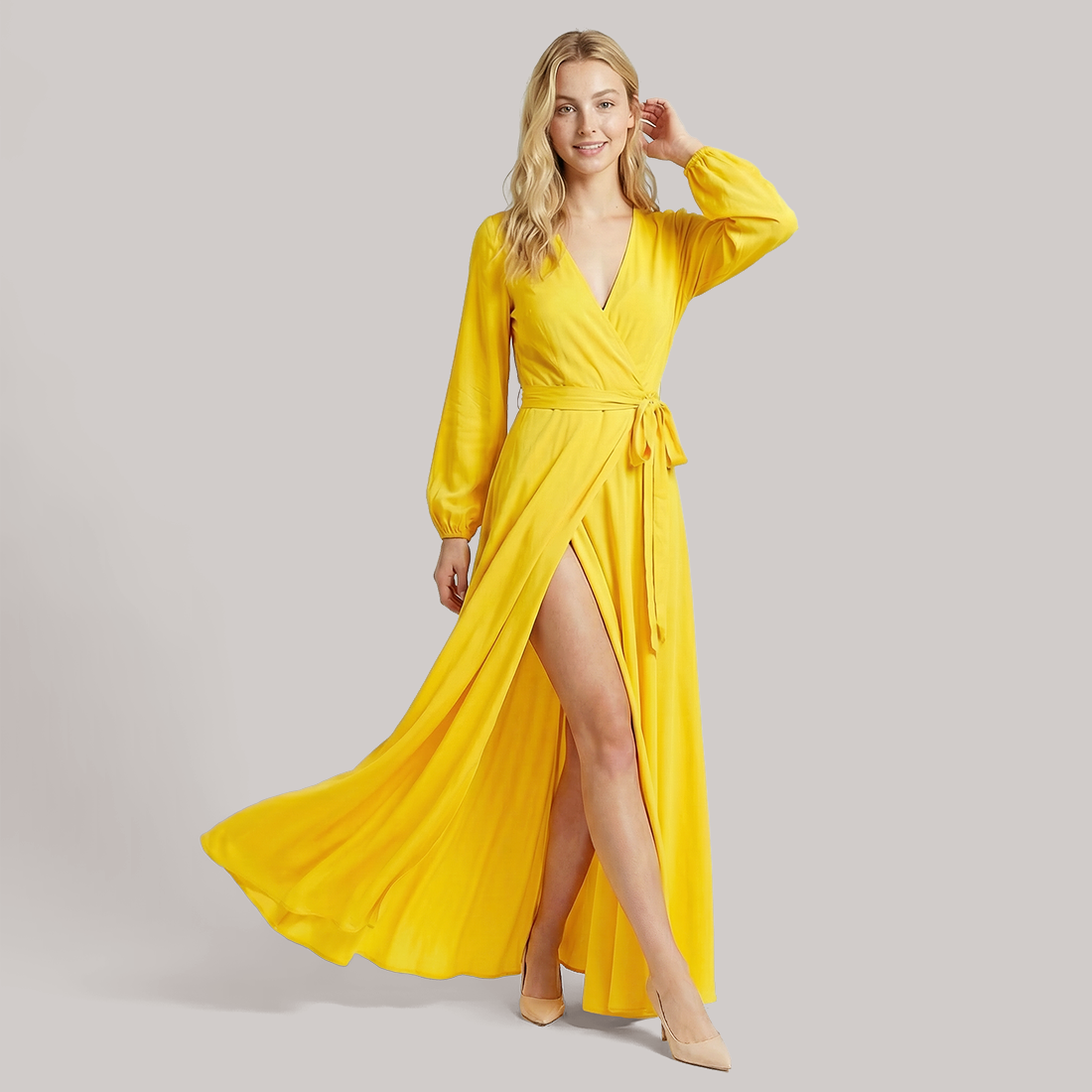 Formal Evening Maxi A-Line Chiffon Minimalist Full-swing Dress - Wholesale Dresses Low MOQ - MYTHSIS