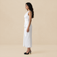 Formal Evening Maxi Sheath Satin Glam Off-Shoulder Solid High Waist Dress - MYTHSIS