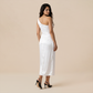 Formal Evening Maxi Sheath Satin Glam Off-Shoulder Solid High Waist Dress - MYTHSIS