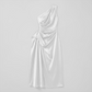 Formal Evening Maxi Sheath Satin Glam Off-Shoulder Solid High Waist Dress - MYTHSIS