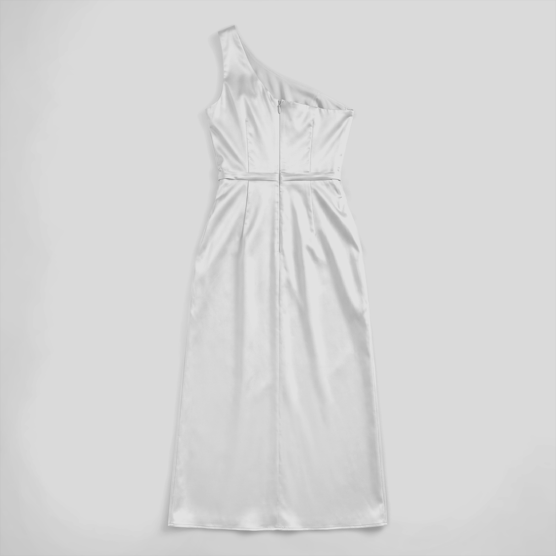 Formal Evening Maxi Sheath Satin Glam Off-Shoulder Solid High Waist Dress - MYTHSIS