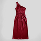 Formal Evening Maxi Sheath Satin Glam Off-Shoulder Solid High Waist Dress - MYTHSIS