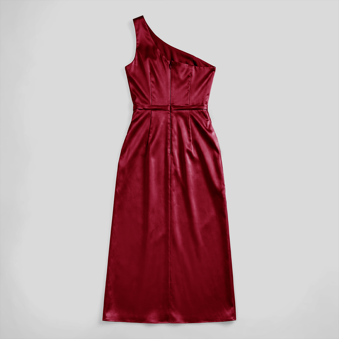 Formal Evening Maxi Sheath Satin Glam Off-Shoulder Solid High Waist Dress - MYTHSIS