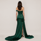 Formal Evening Maxi Fit & Flare Sequin Glam Spaghetti Strap Slit Dress - MYTHSIS