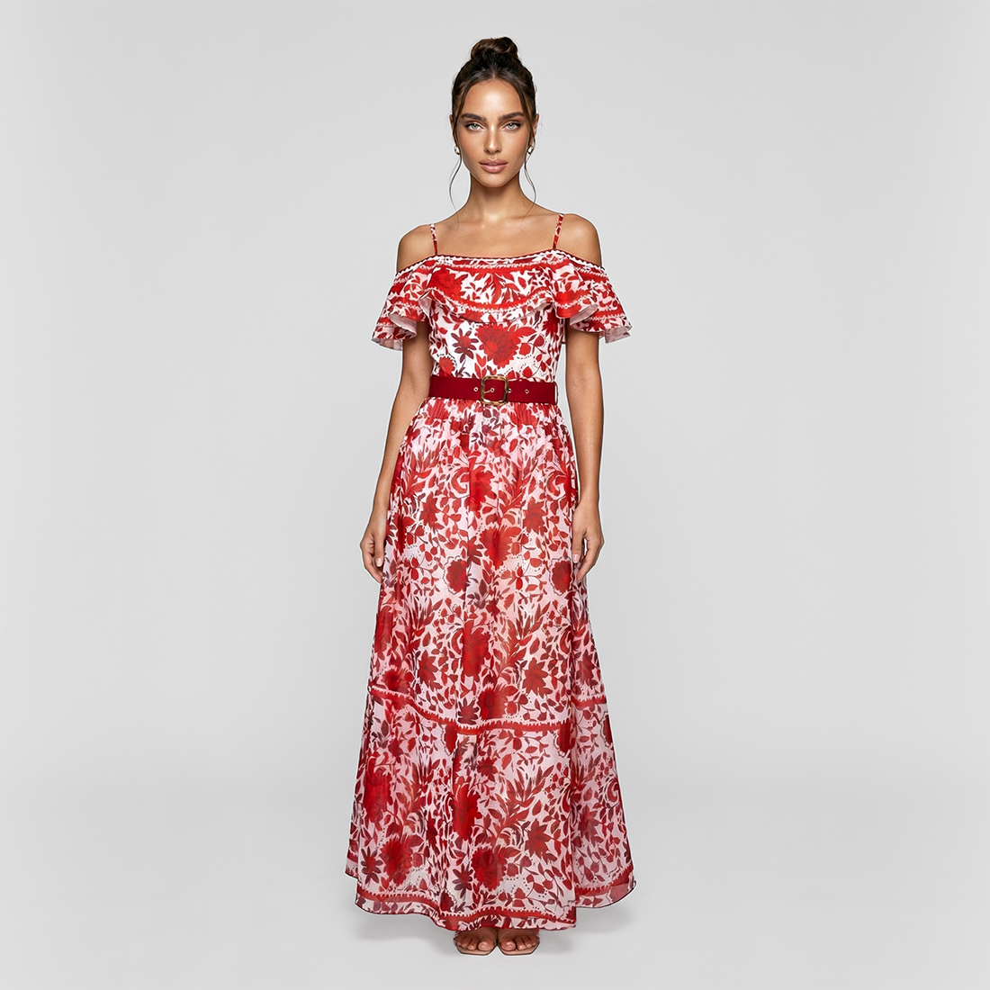 Vacation Maxi A-Line Chiffon Boho Flounce sleeve&nbsp Dress - MYTHSIS
